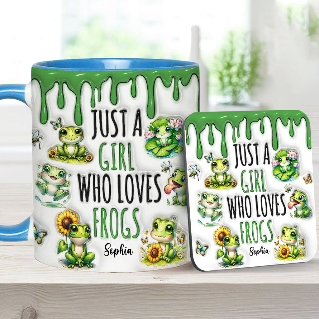 Mug personnalisé à motif grenouille « Juste une fille qui adore les grenouilles »