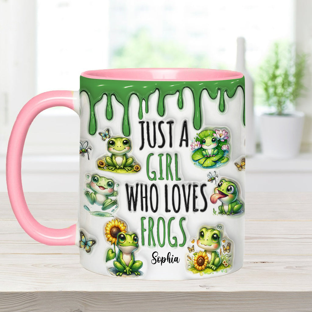 Mug personnalisé à motif grenouille « Juste une fille qui adore les grenouilles »