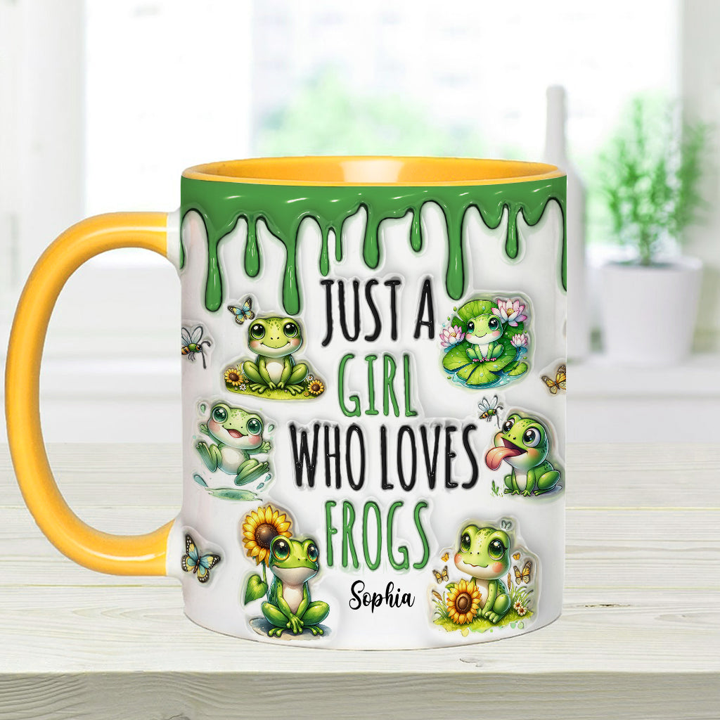 Mug personnalisé à motif grenouille « Juste une fille qui adore les grenouilles »
