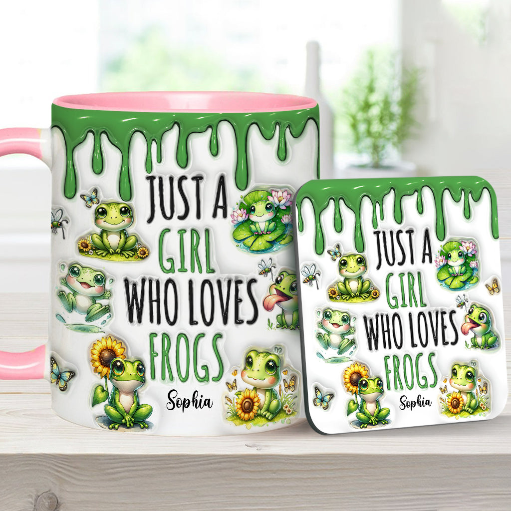 Mug personnalisé à motif grenouille « Juste une fille qui adore les grenouilles »