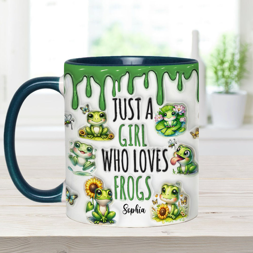 Mug personnalisé à motif grenouille « Juste une fille qui adore les grenouilles »