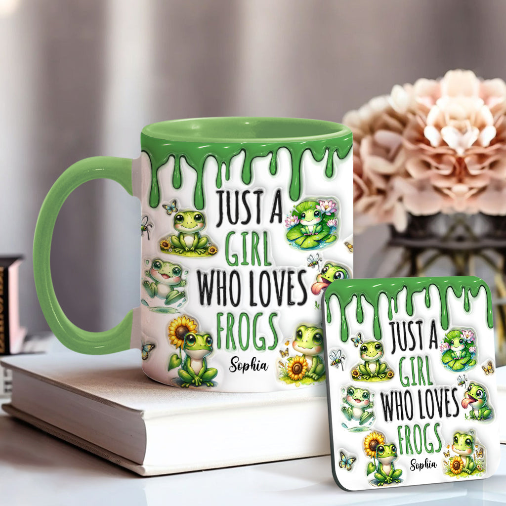 Mug personnalisé à motif grenouille « Juste une fille qui adore les grenouilles »