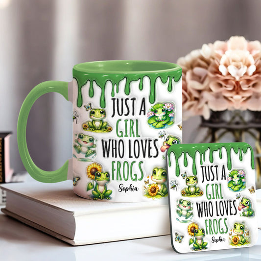 Mug personnalisé à motif grenouille « Juste une fille qui adore les grenouilles »