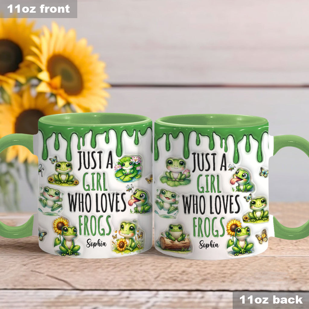 Mug personnalisé à motif grenouille « Juste une fille qui adore les grenouilles »