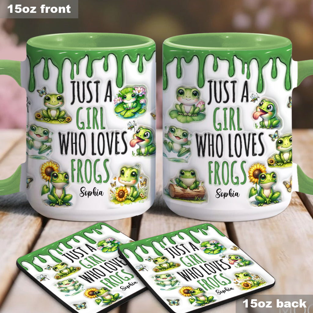 Mug personnalisé à motif grenouille « Juste une fille qui adore les grenouilles »