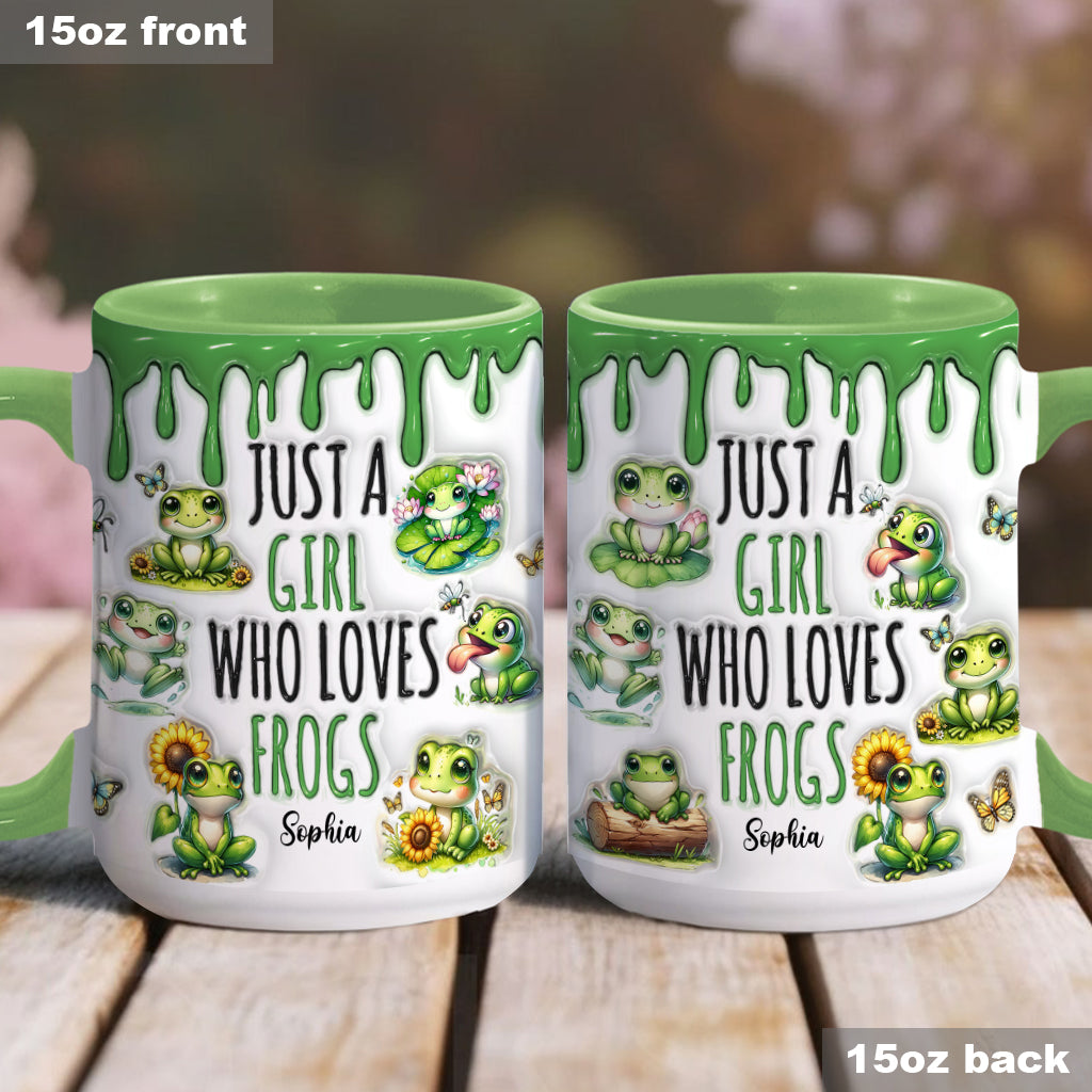 Mug personnalisé à motif grenouille « Juste une fille qui adore les grenouilles »