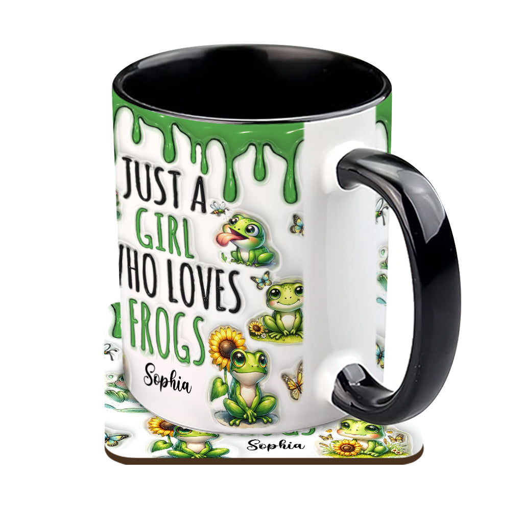 Mug personnalisé à motif grenouille « Juste une fille qui adore les grenouilles »