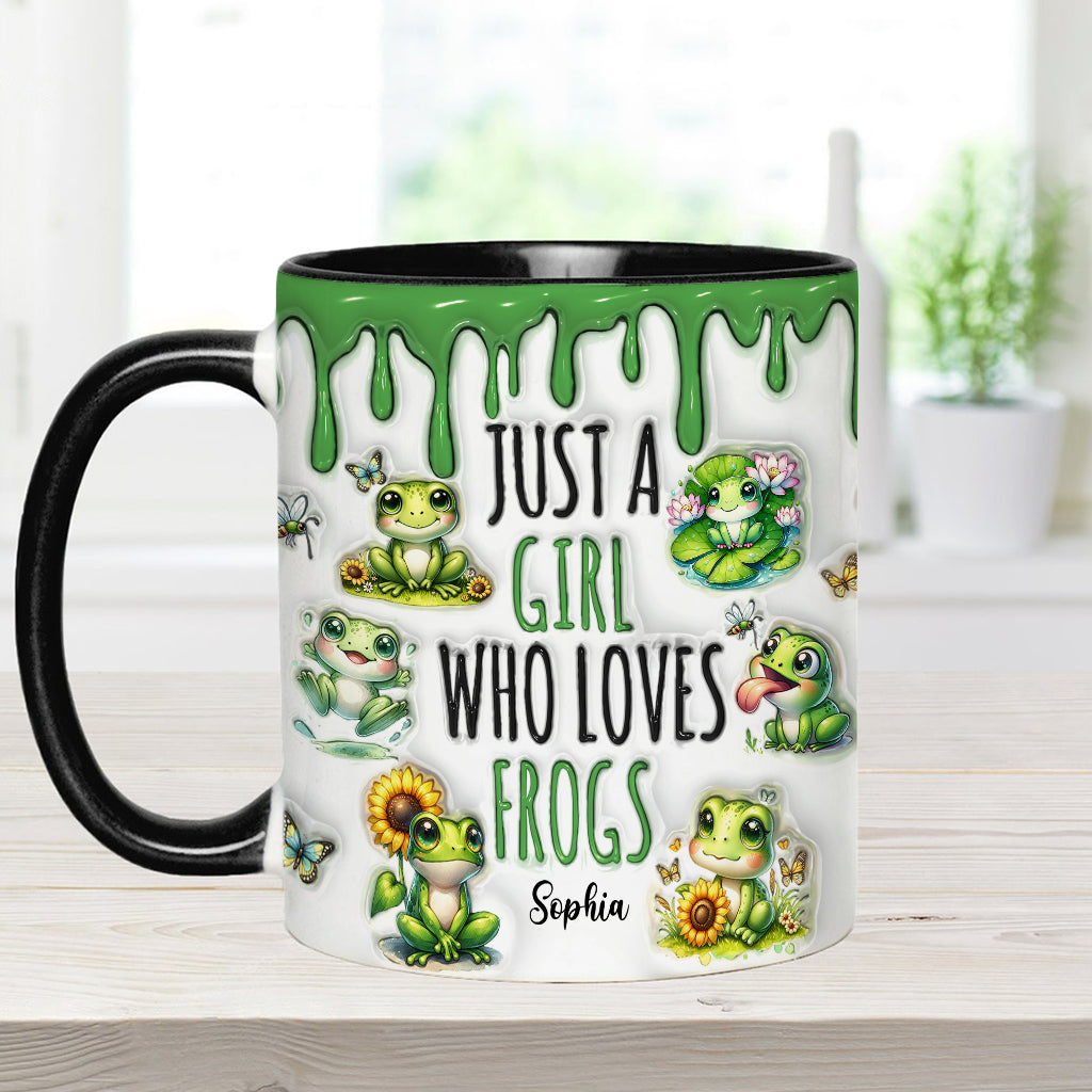Mug personnalisé à motif grenouille « Juste une fille qui adore les grenouilles »