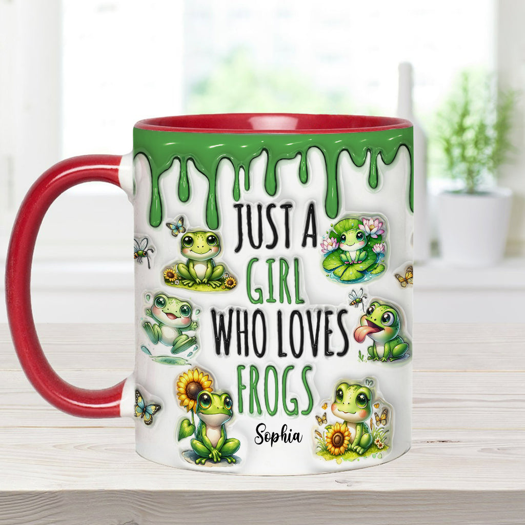 Mug personnalisé à motif grenouille « Juste une fille qui adore les grenouilles »