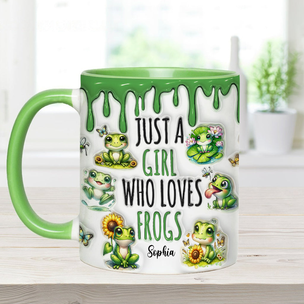 Mug personnalisé à motif grenouille « Juste une fille qui adore les grenouilles »