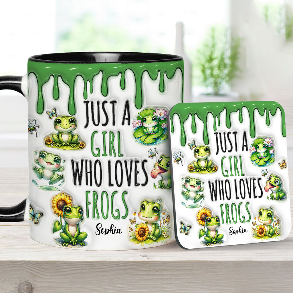 Mug personnalisé à motif grenouille « Juste une fille qui adore les grenouilles »