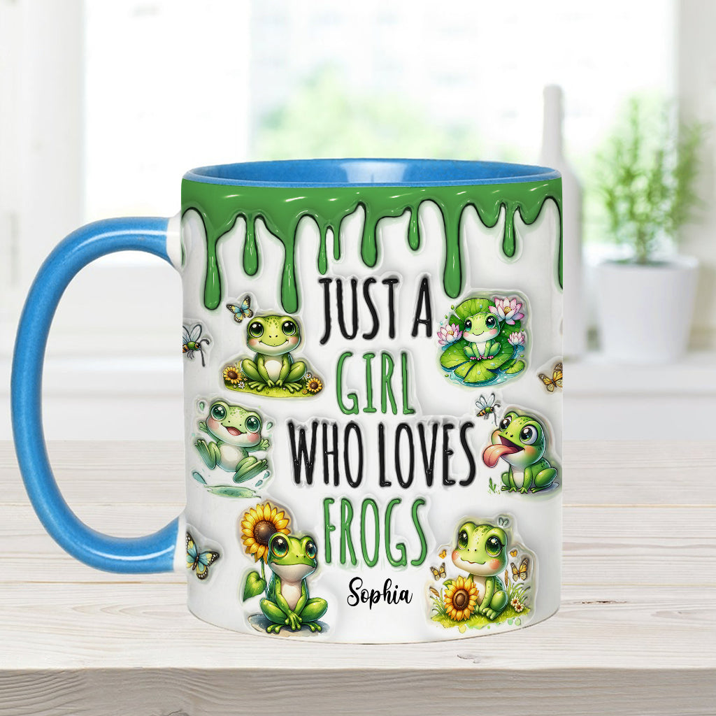 Mug personnalisé à motif grenouille « Juste une fille qui adore les grenouilles »