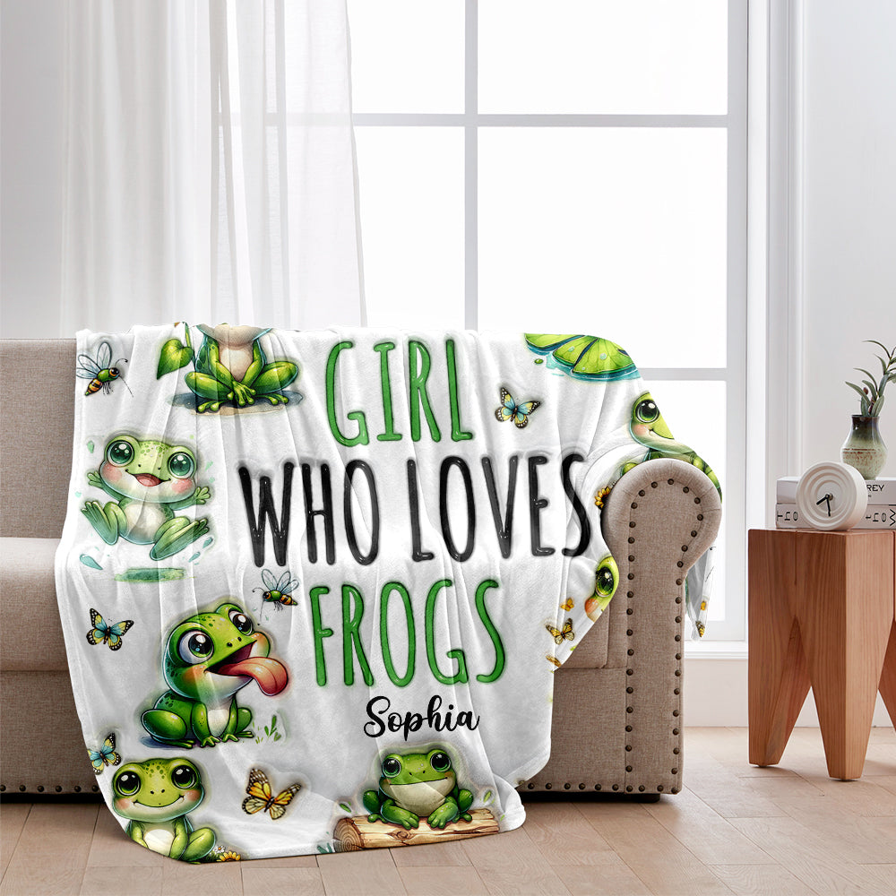 Juste une fille qui aime les grenouilles - Couverture grenouille personnalisée