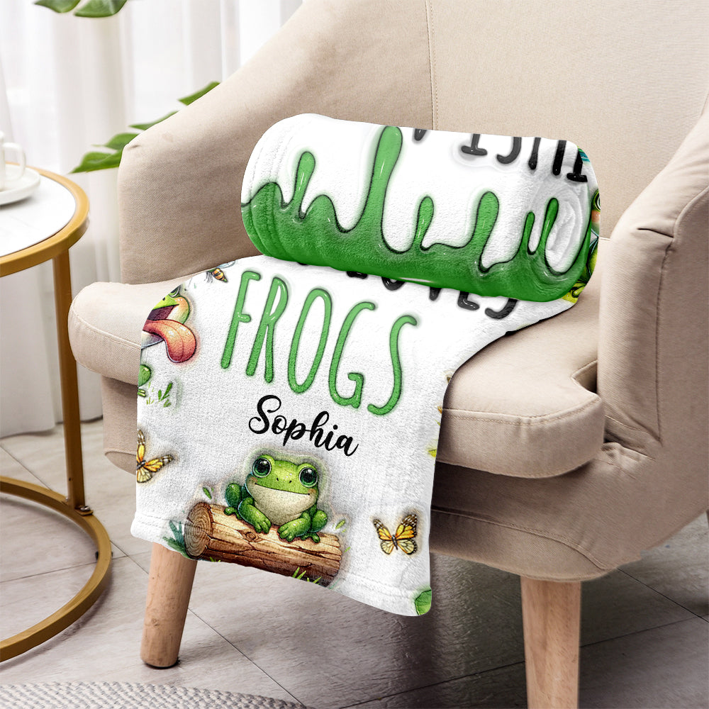 Juste une fille qui aime les grenouilles - Couverture grenouille personnalisée