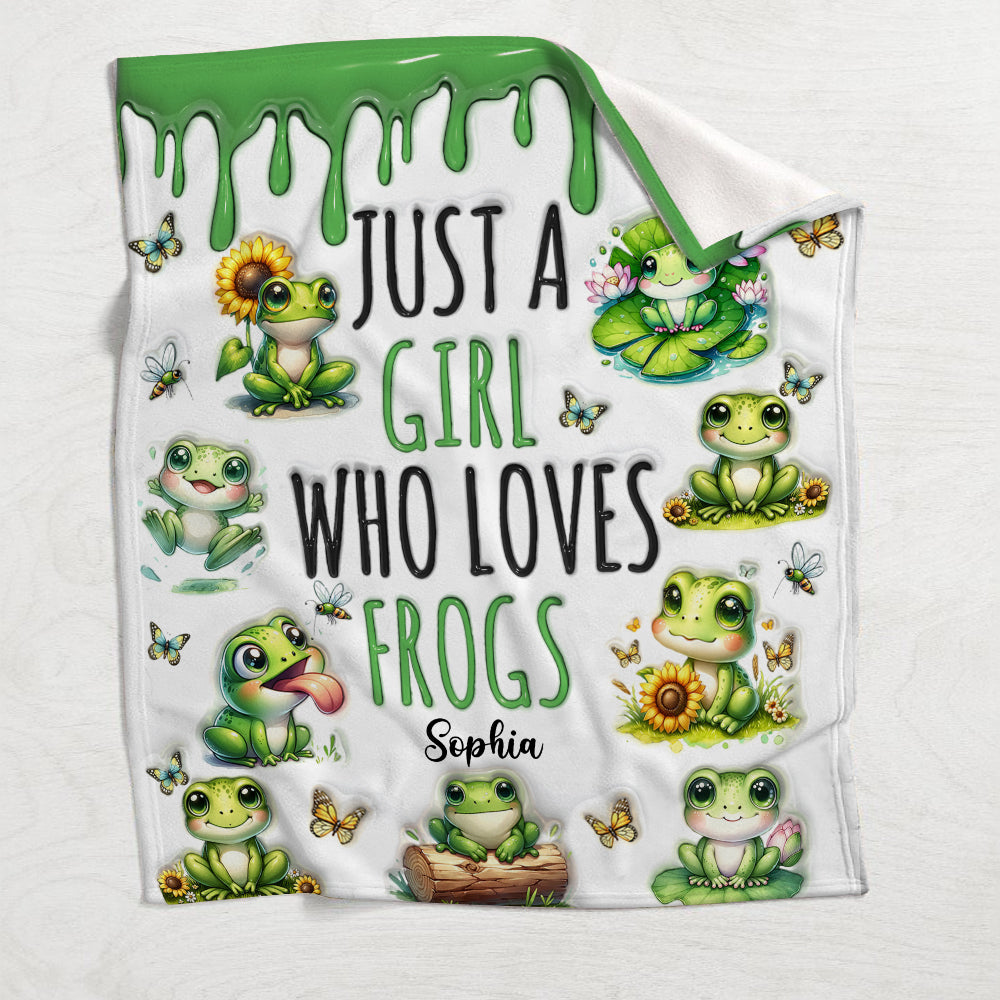 Juste une fille qui aime les grenouilles - Couverture grenouille personnalisée
