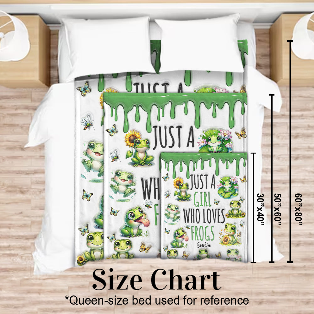 Juste une fille qui aime les grenouilles - Couverture grenouille personnalisée