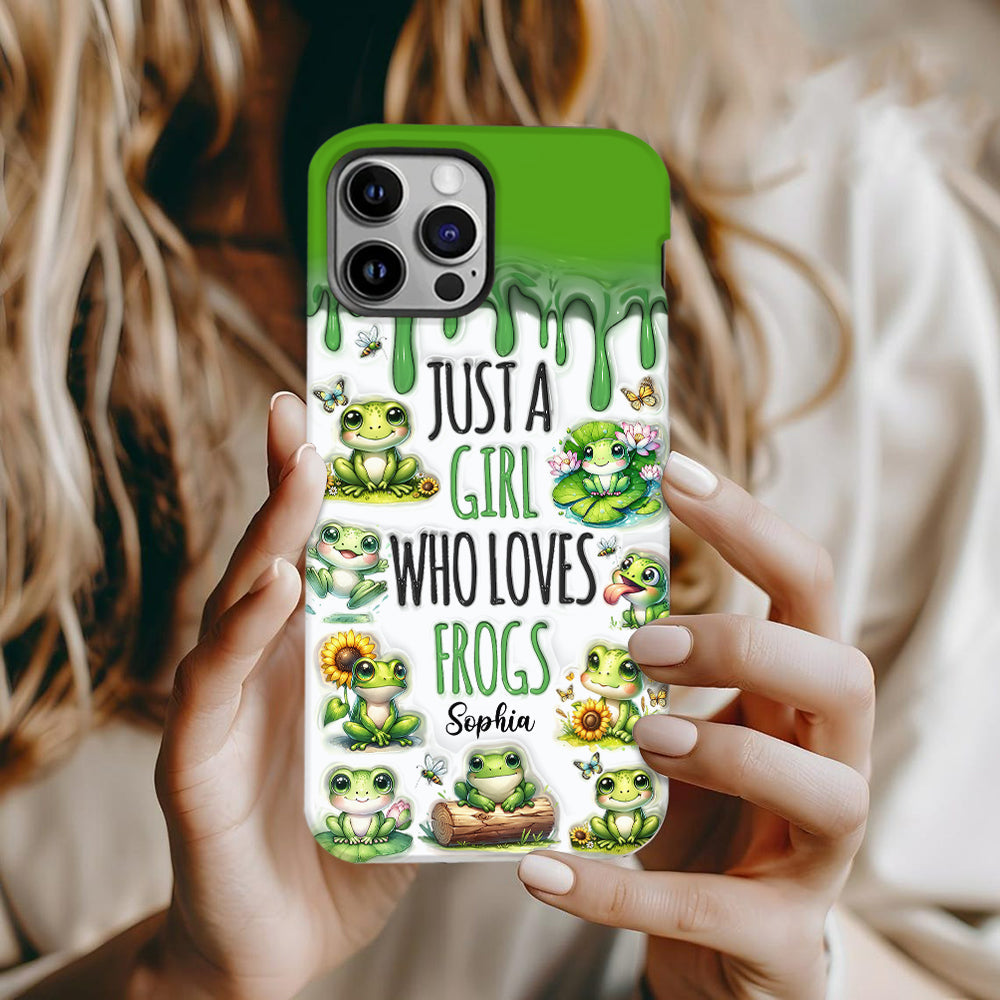 Une fille qui adore les grenouilles - Coque de téléphone personnalisée avec motif grenouille