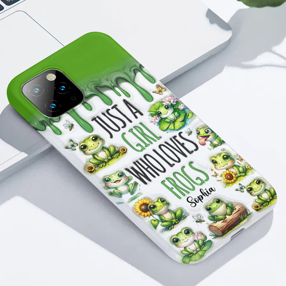 Une fille qui adore les grenouilles - Coque de téléphone personnalisée avec motif grenouille