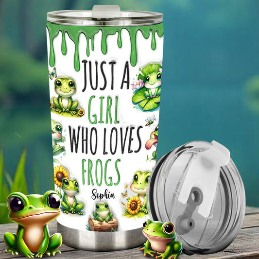 Just A Girl Who Loves Frogs - Personalized Frog Tumbler
