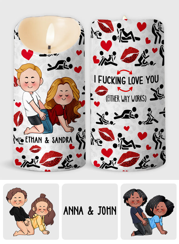 I Love You - Personalized Couple Flameless Candle