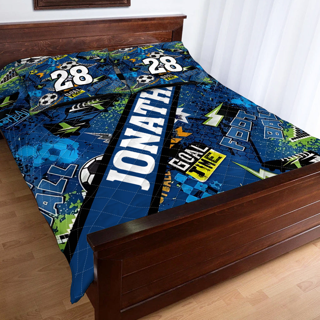 Goal Time - Personalized Soccer Quilt Set