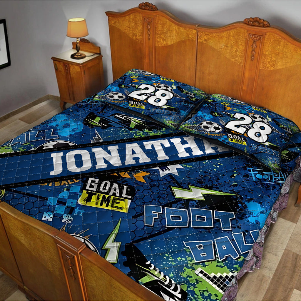 Goal Time - Personalized Soccer Quilt Set