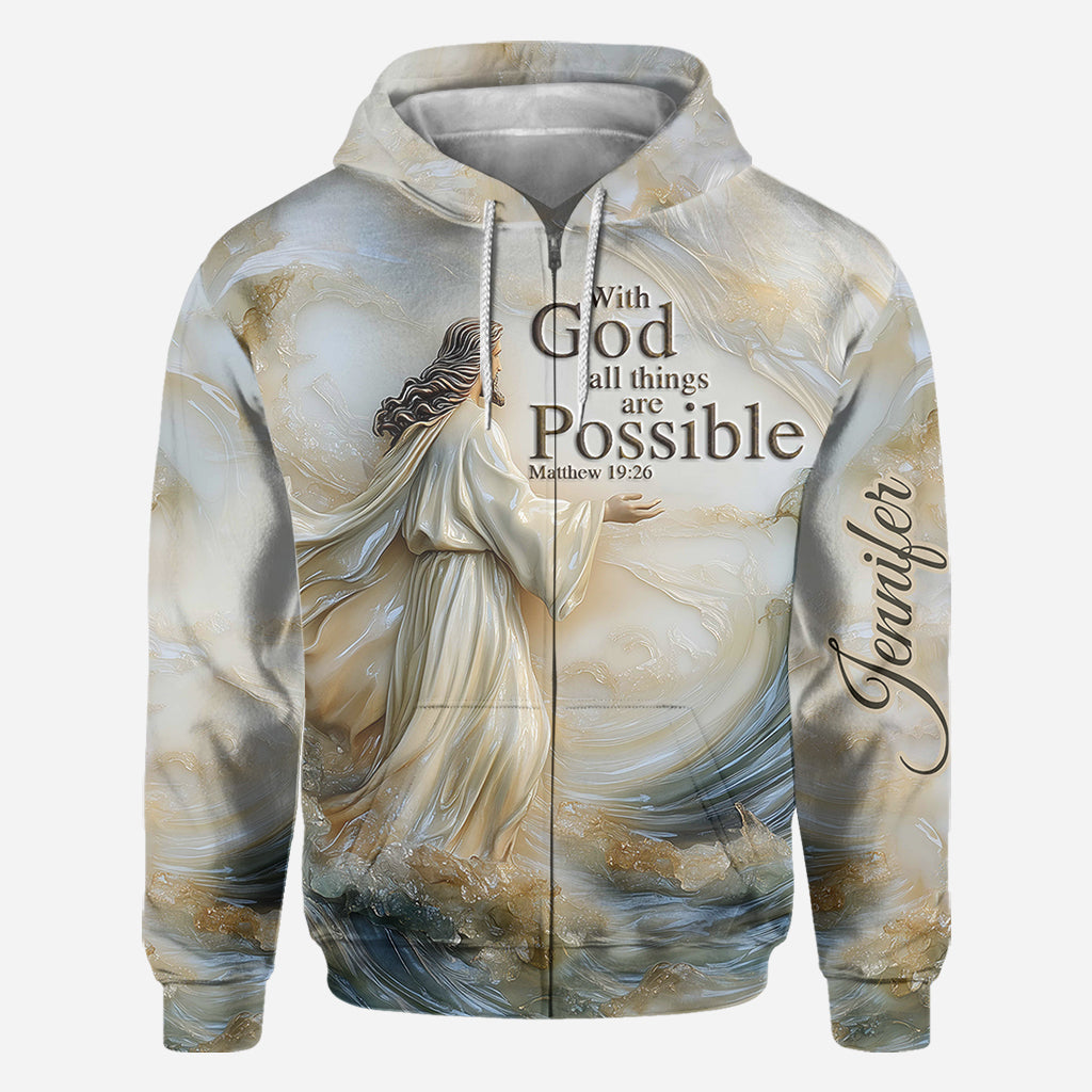 With God All Things Are Possible - Personalized Christian All Over Shirt