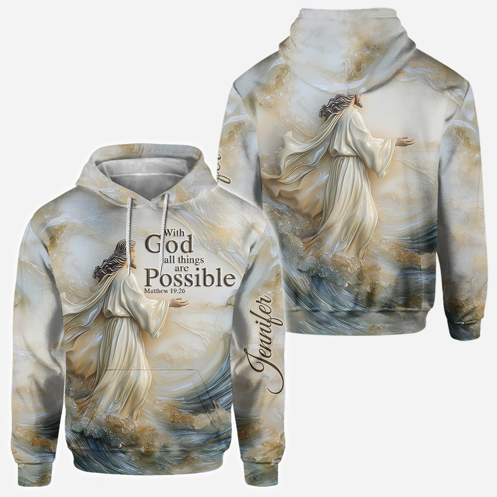 With God All Things Are Possible - Personalized Christian All Over Shirt