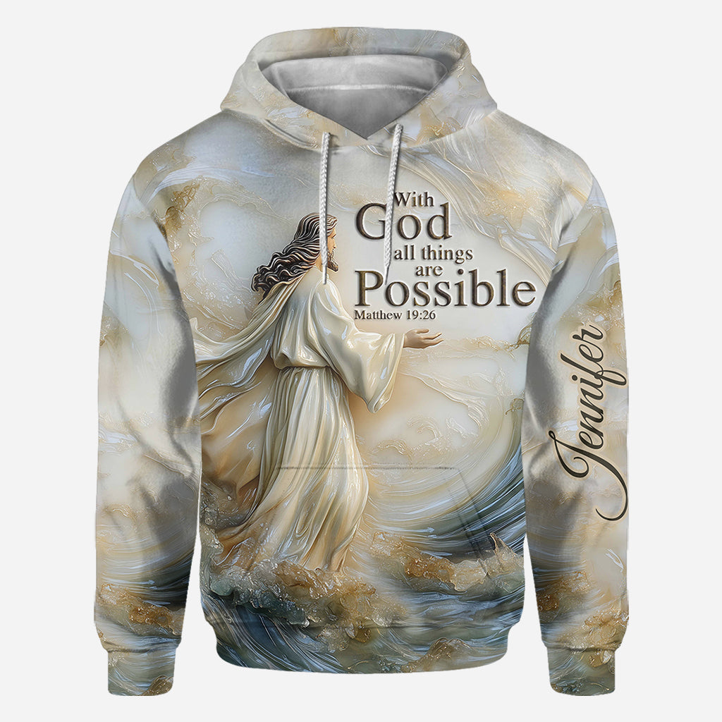 With God All Things Are Possible - Personalized Christian All Over Shirt