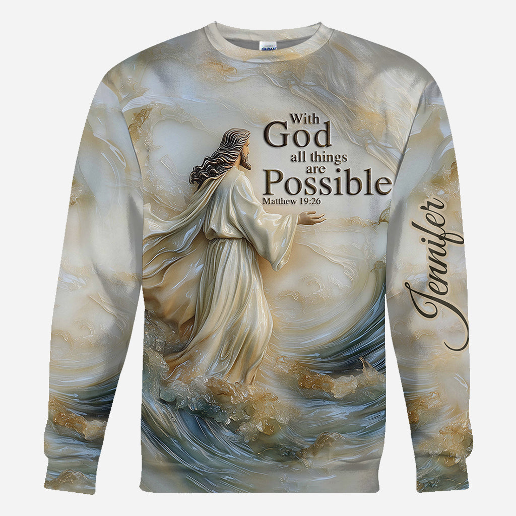 With God All Things Are Possible - Personalized Christian All Over Shirt