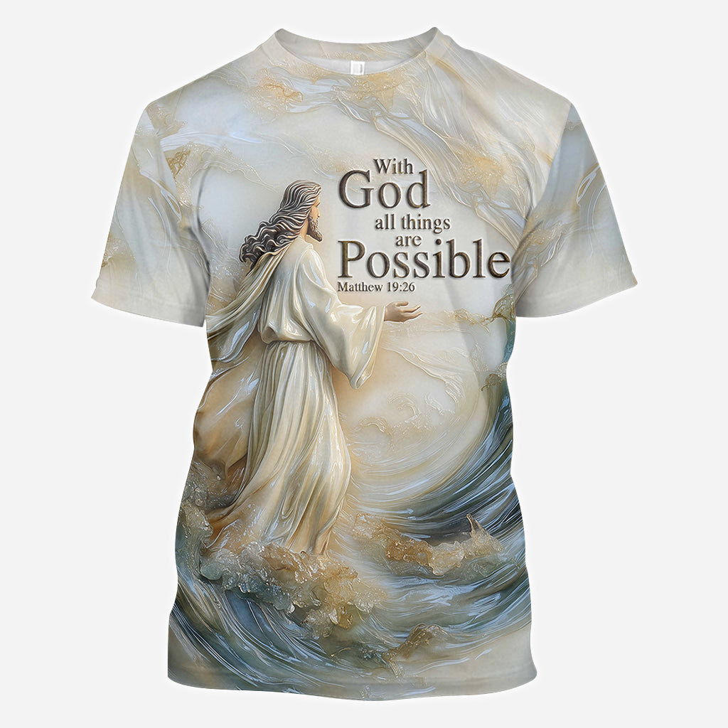 With God All Things Are Possible - Personalized Christian All Over Shirt