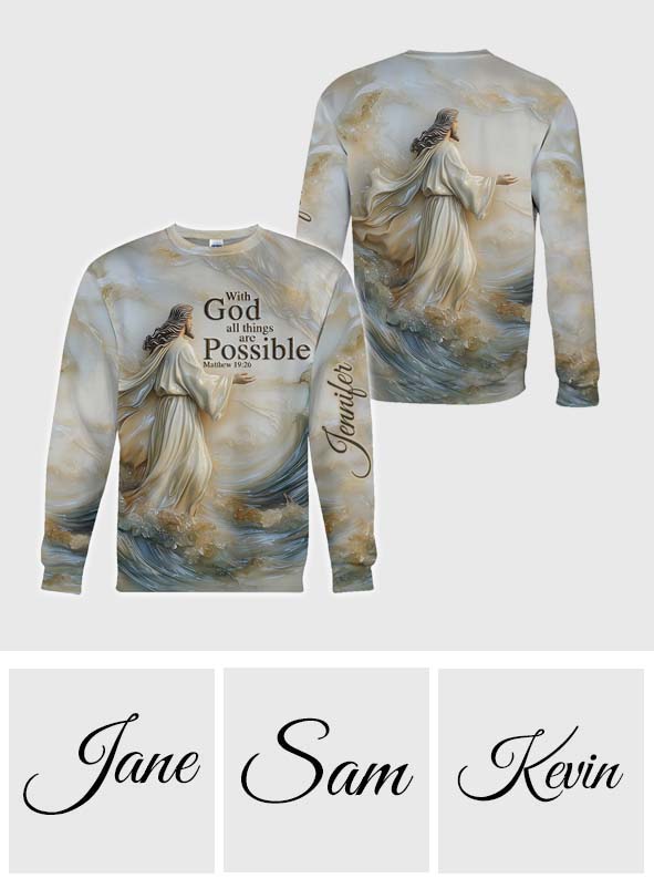 With God All Things Are Possible - Personalized Christian All Over Shirt