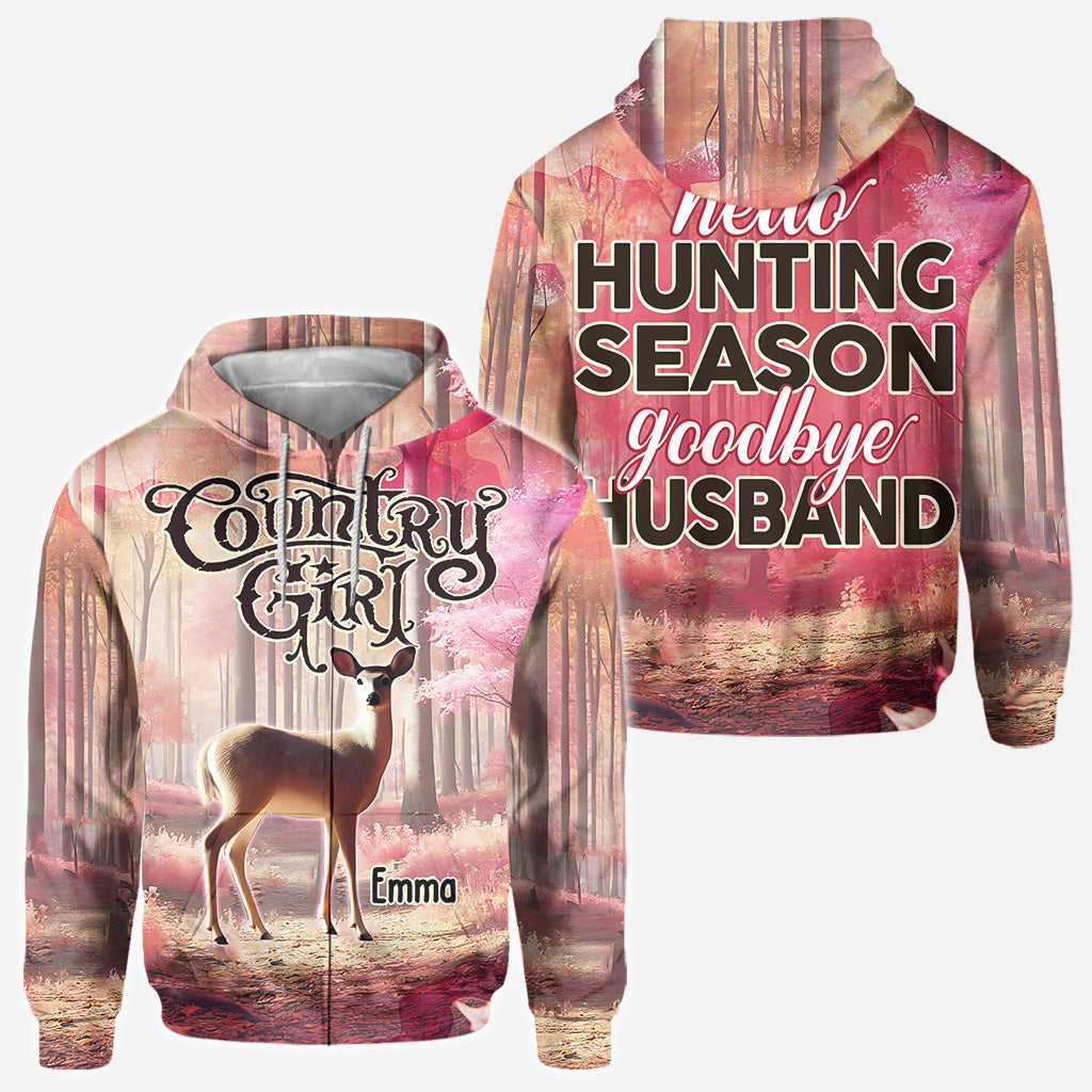 Bonjour la saison de la chasse, au revoir mari - T-shirt de chasse personnalisé