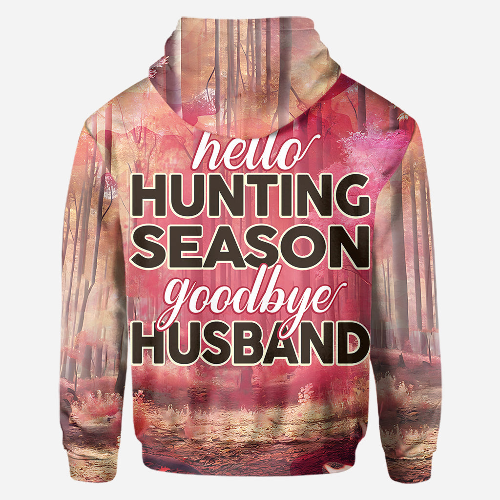 Bonjour la saison de la chasse, au revoir mari - T-shirt de chasse personnalisé