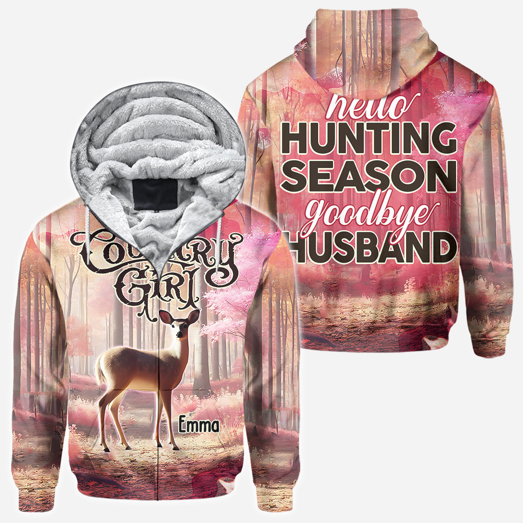 Bonjour la saison de la chasse, au revoir mari - T-shirt de chasse personnalisé