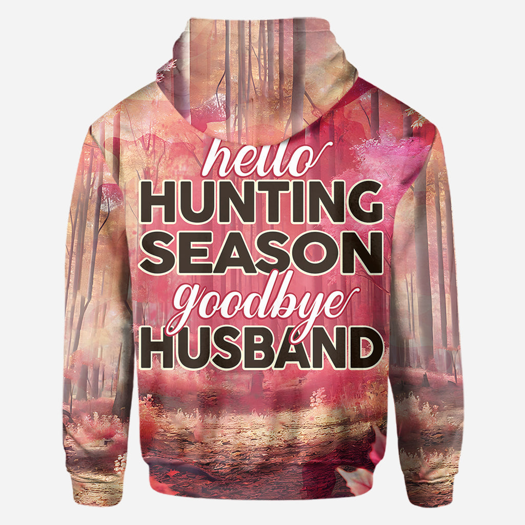Bonjour la saison de la chasse, au revoir mari - T-shirt de chasse personnalisé