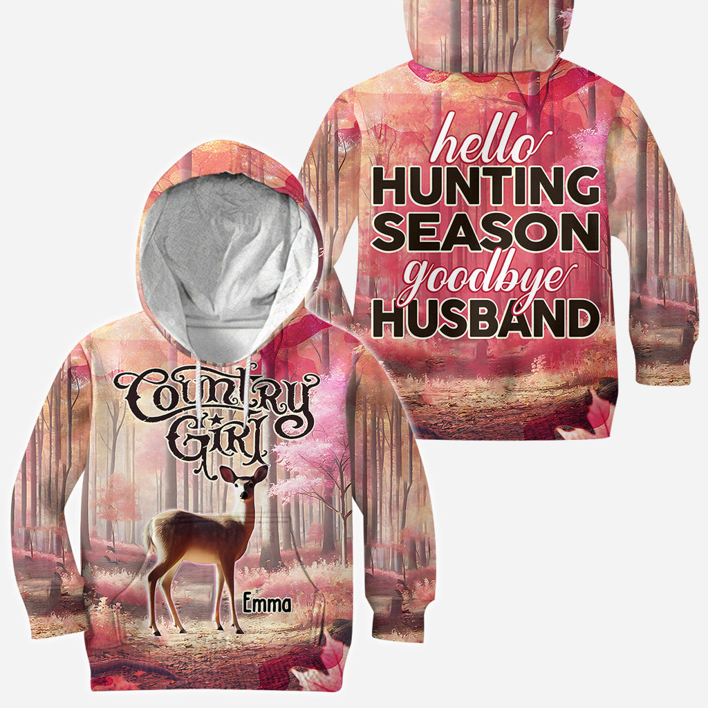 Bonjour la saison de la chasse, au revoir mari - T-shirt de chasse personnalisé