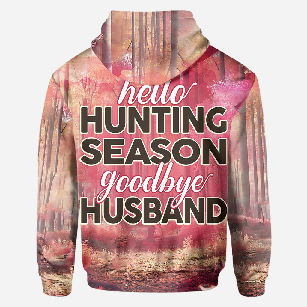 Bonjour la saison de la chasse, au revoir mari - T-shirt de chasse personnalisé