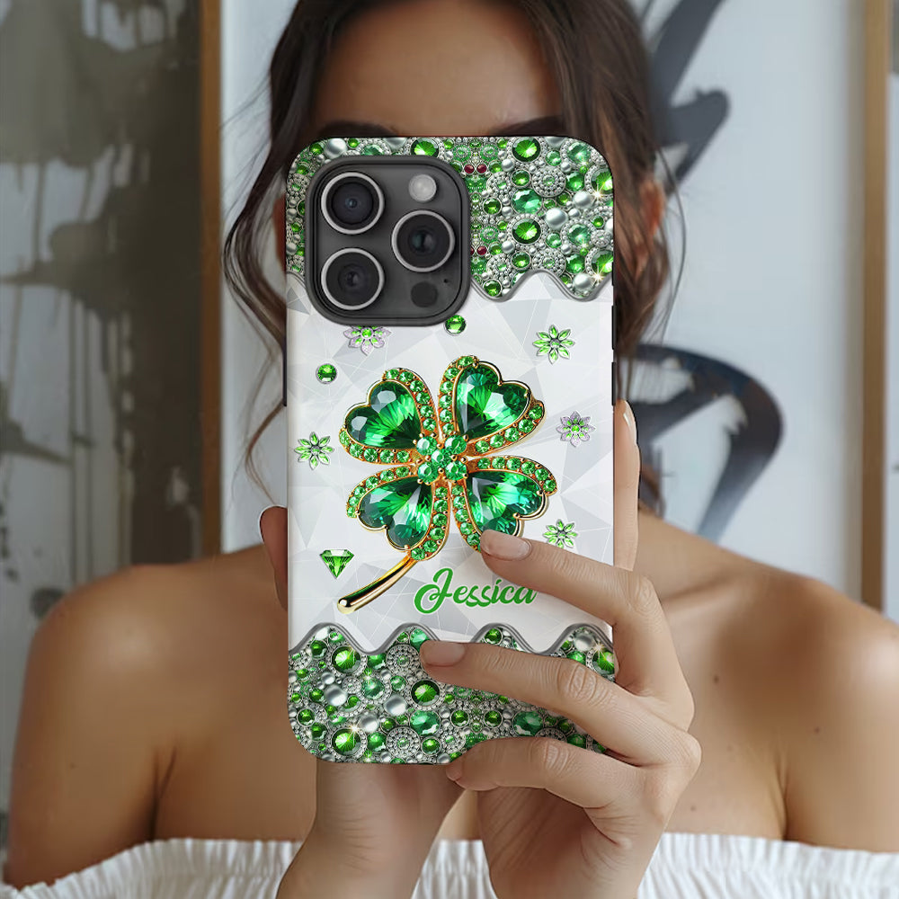 Lucky Four-Leaf Clover - Personalized Saint Patrick's Day Full Print Phone Case