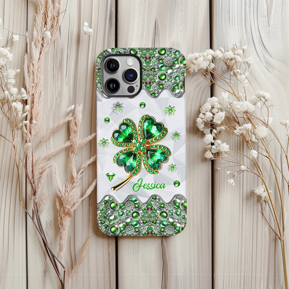 Lucky Four-Leaf Clover - Personalized Saint Patrick's Day Full Print Phone Case