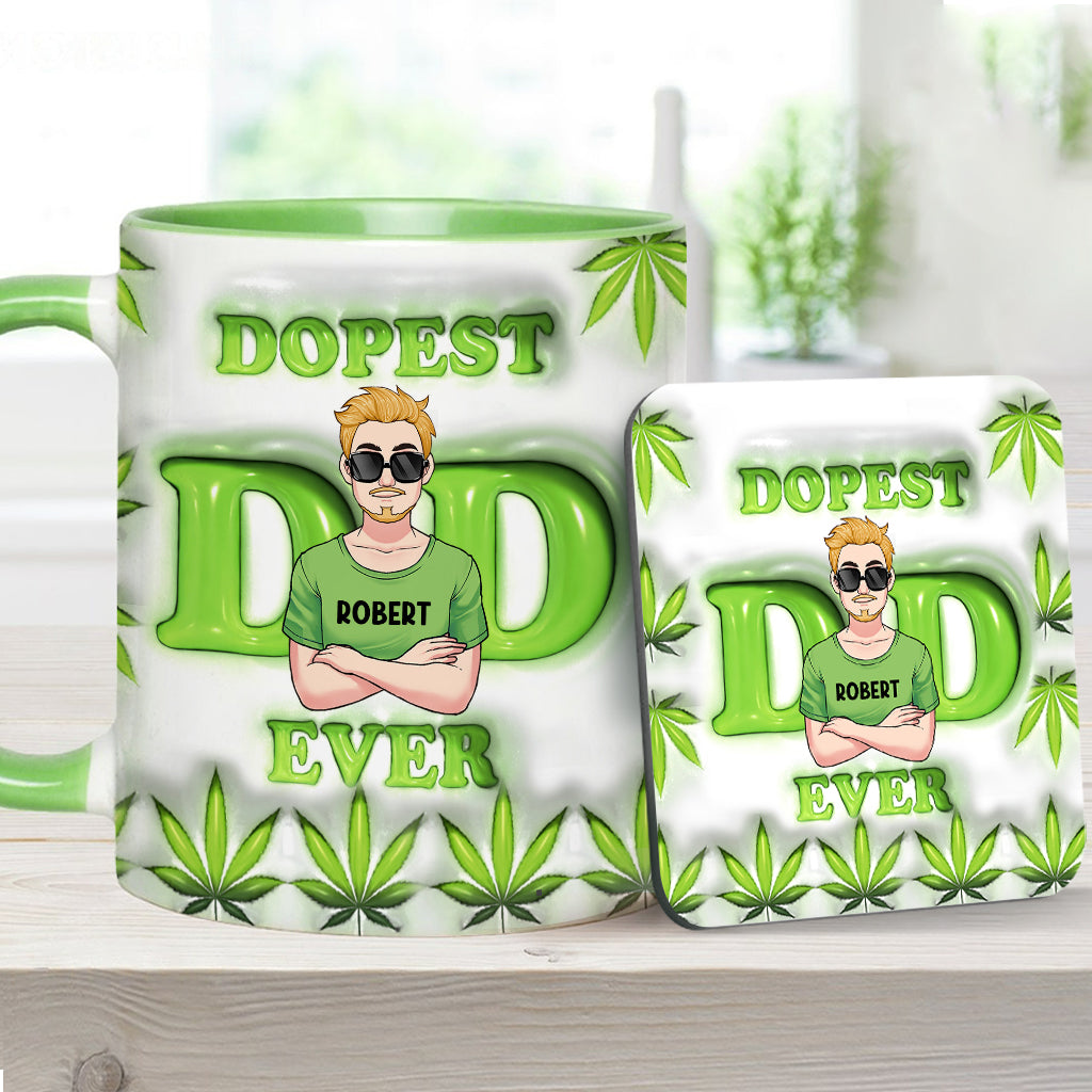 Daddy's Lil Buds World's Dopest Dad - Personalized Father Accent Mug