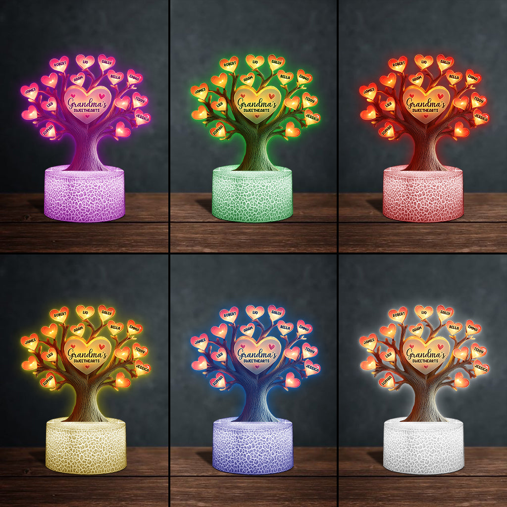 Grandma's Sweethearts - Personalized Grandma Shaped Plaque Light Base