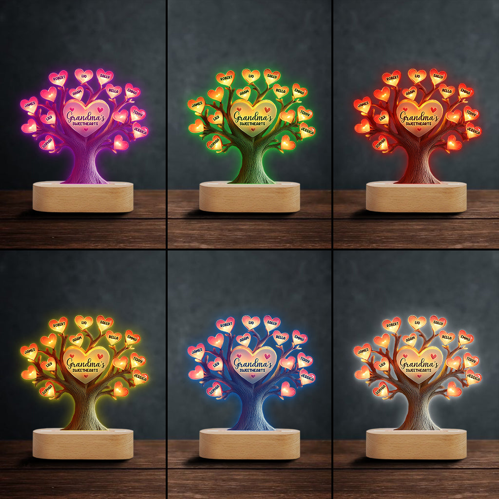 Grandma's Sweethearts - Personalized Grandma Shaped Plaque Light Base