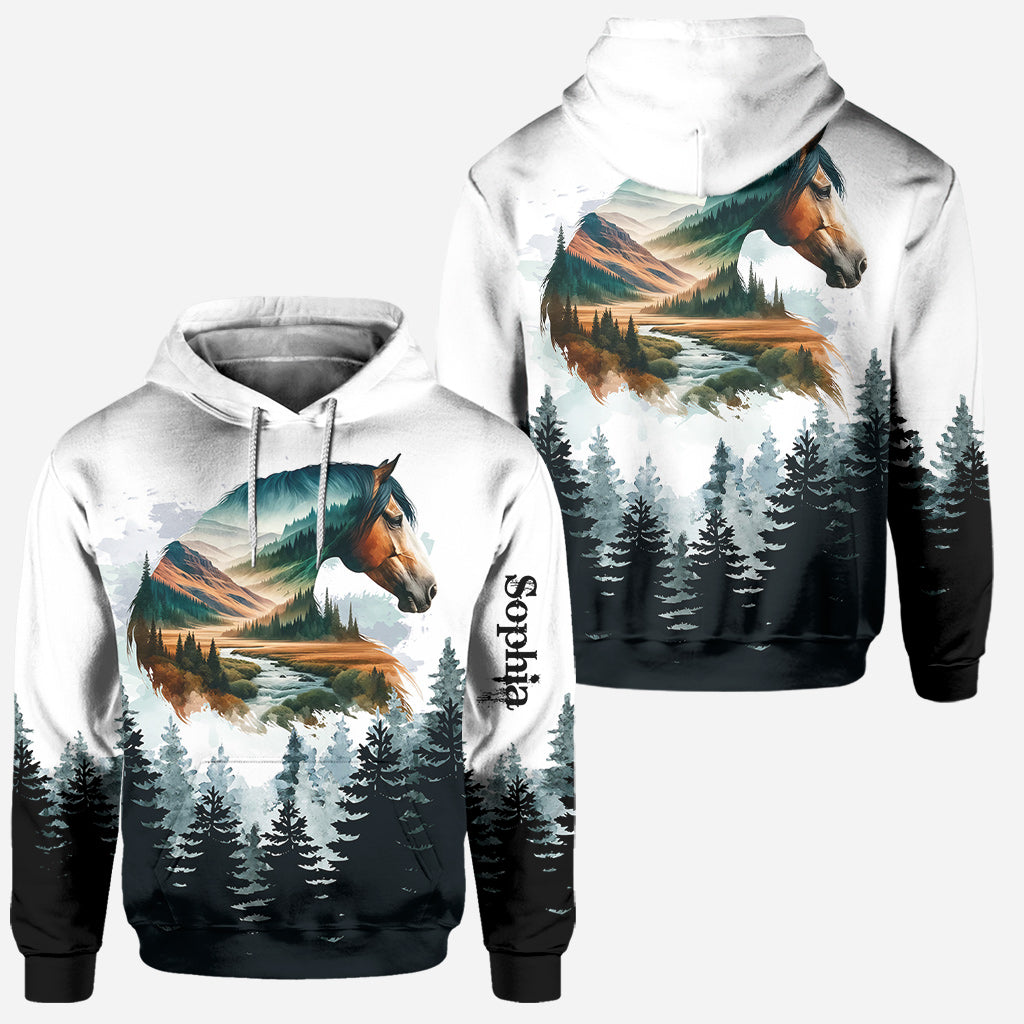 Fille à cheval - Sweat à capuche et leggings personnalisés sur le thème des chevaux