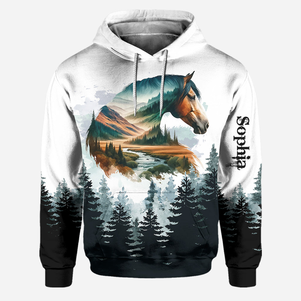 Fille à cheval - Sweat à capuche et leggings personnalisés sur le thème des chevaux