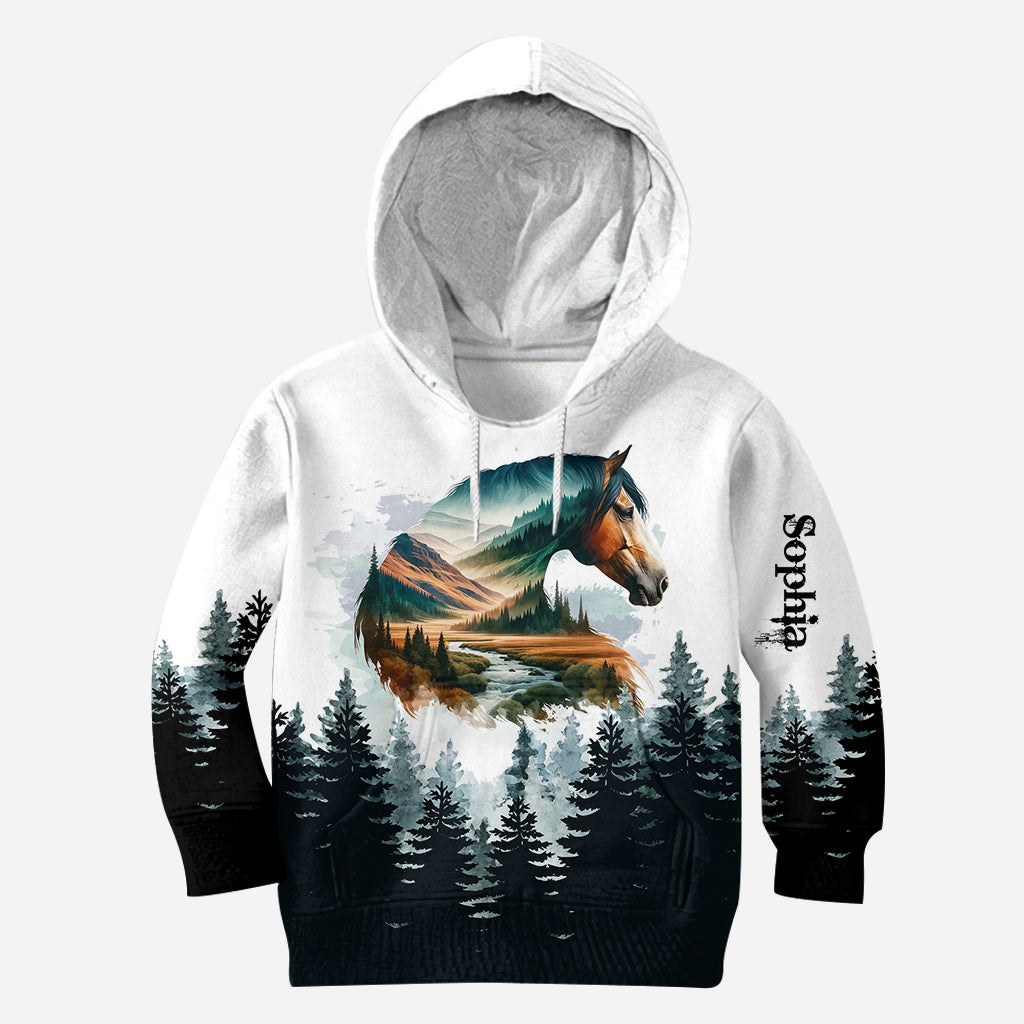 Fille à cheval - Sweat à capuche et leggings personnalisés sur le thème des chevaux