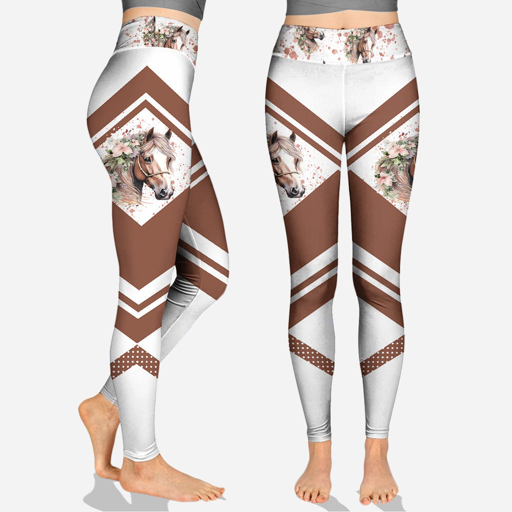 Juste une fille qui aime les chevaux - Sweat à capuche et legging personnalisés avec motif cheval