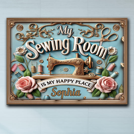 My Sewing Room - Personalized Sewing Rectangle Metal Sign