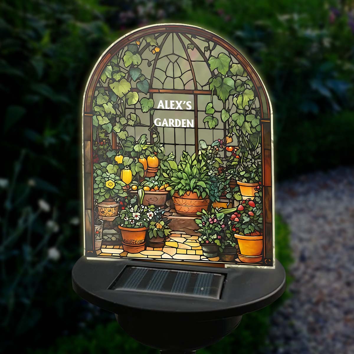 Serre - Lampe solaire de jardin personnalisée