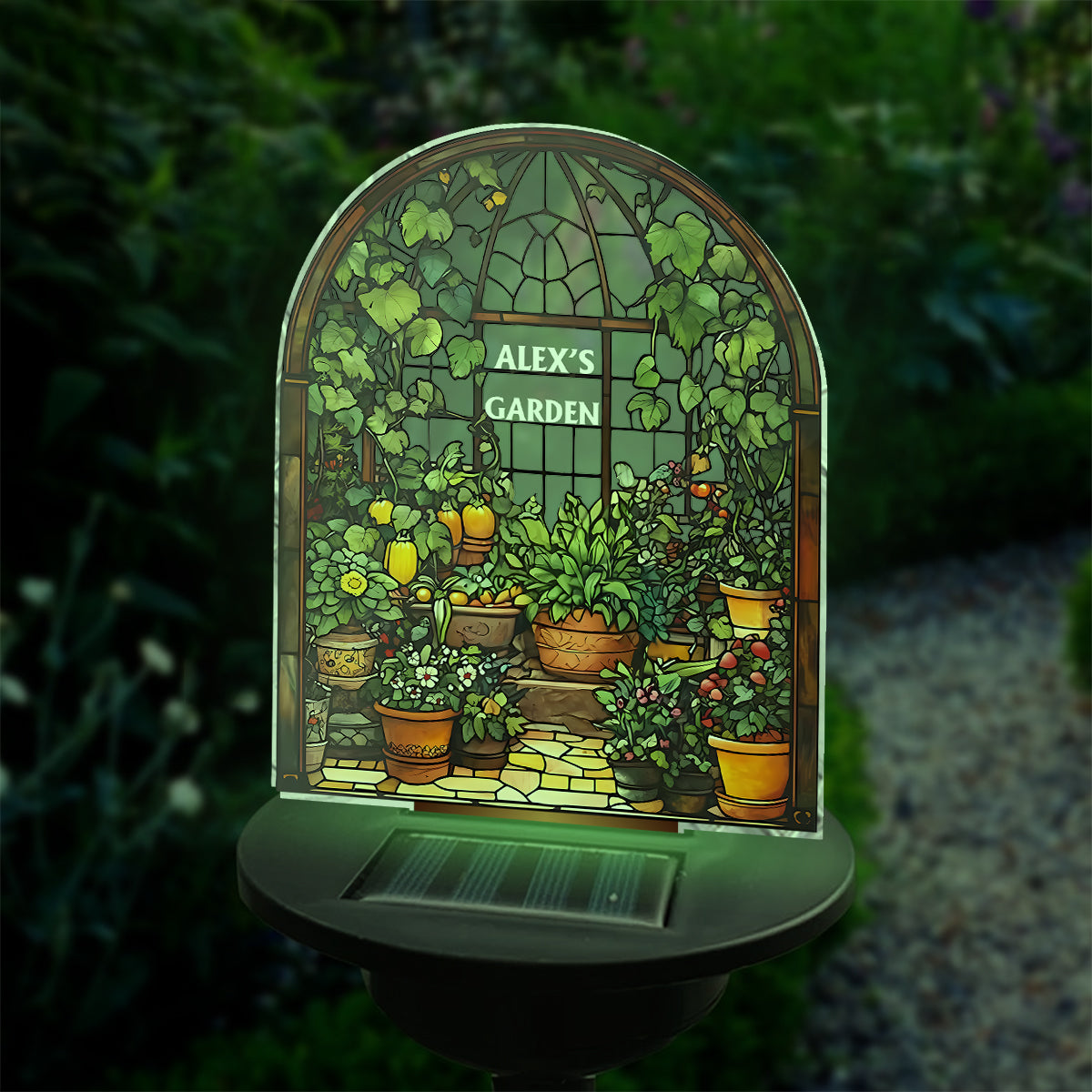 Serre - Lampe solaire de jardin personnalisée
